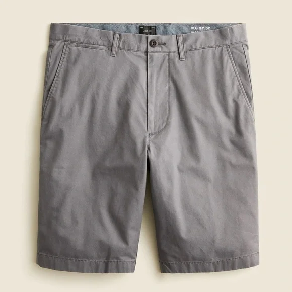 J Crew 10.5” Stretch Chino Shorts For Men Size 36 Gray Neutral Casual Golf Polo - Picture 1 of 14